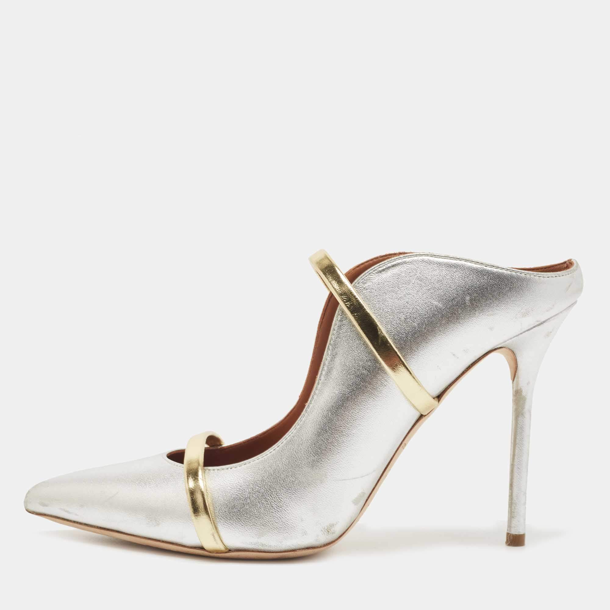 Malone Souliers Silver Leather Maureen Pumps Size 39 Malone Souliers ...