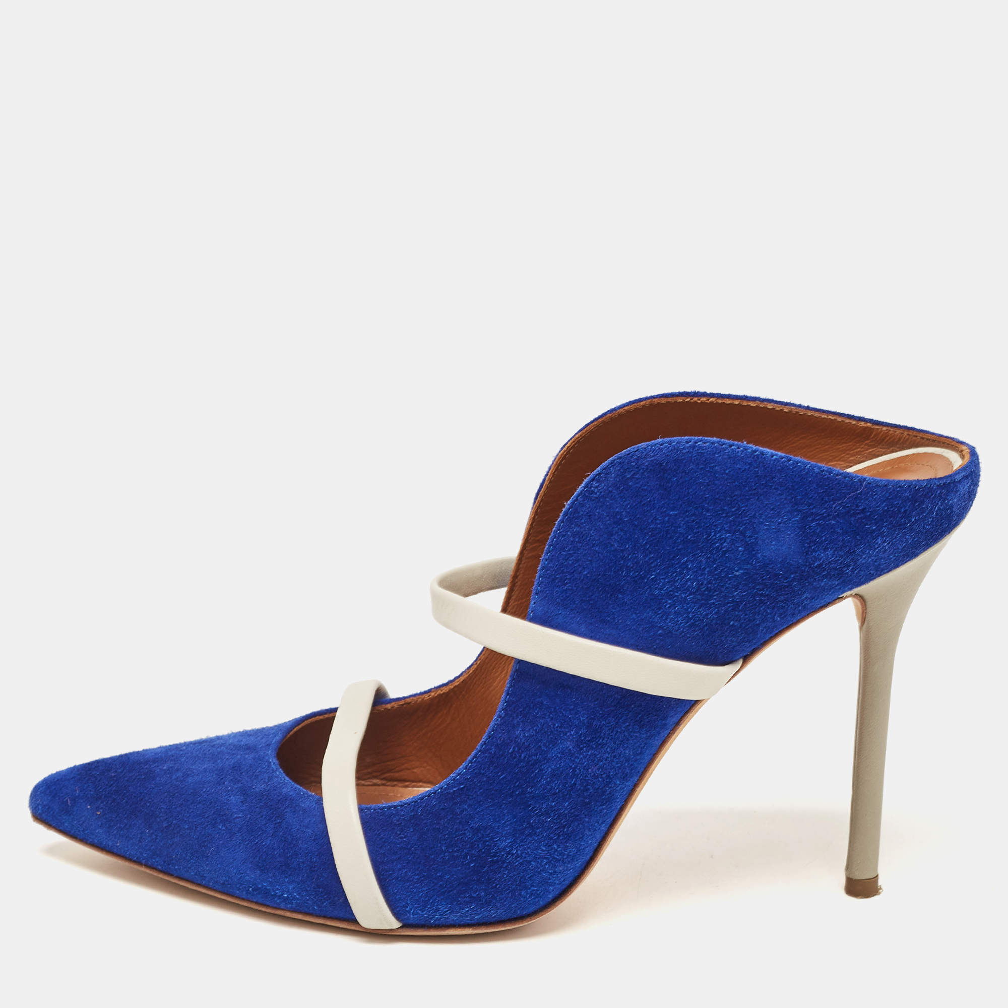 Malone Souliers Blue Suede and Leather Maureen  Pumps Size 39