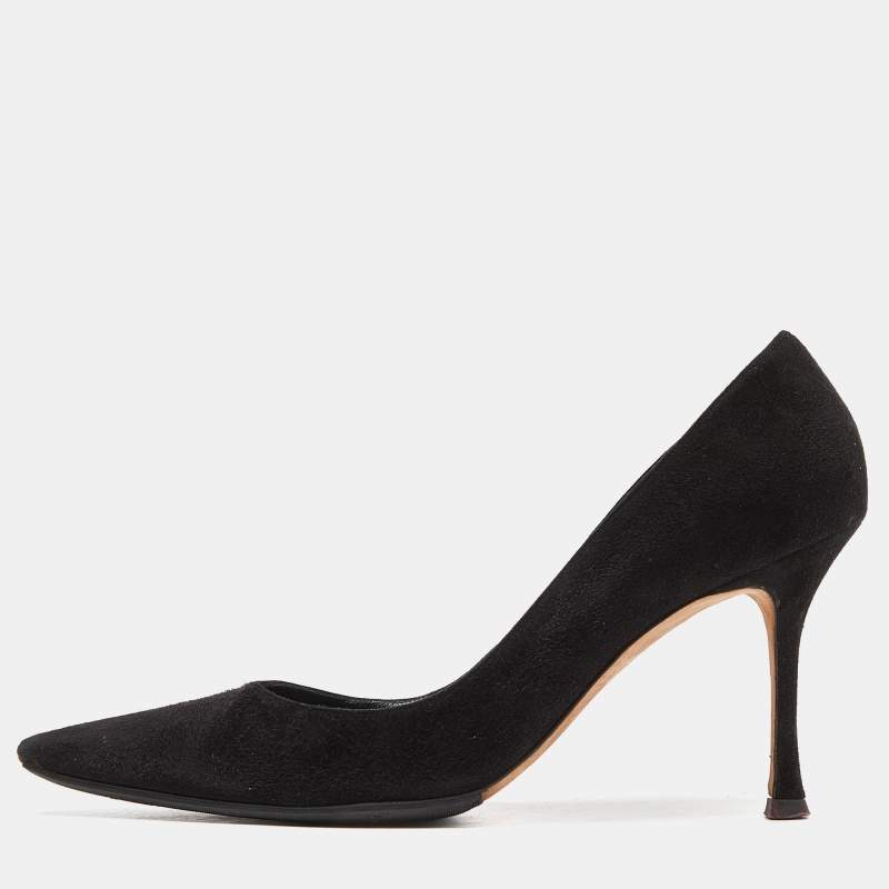 Pre Owned Manolo Blahnik Black Suede Pointed Toe Pumps Size 41.5