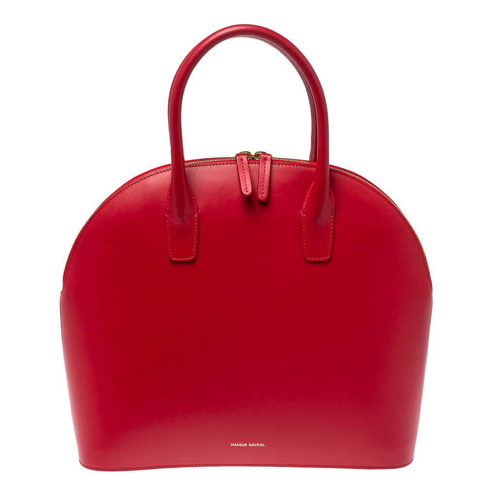 Mansur Gavriel Red Leather Dome Satchel