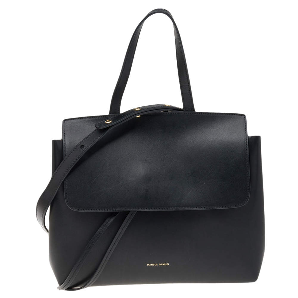 Pre Owned Mansur Gavriel Black Leather Mini Lady Bag
