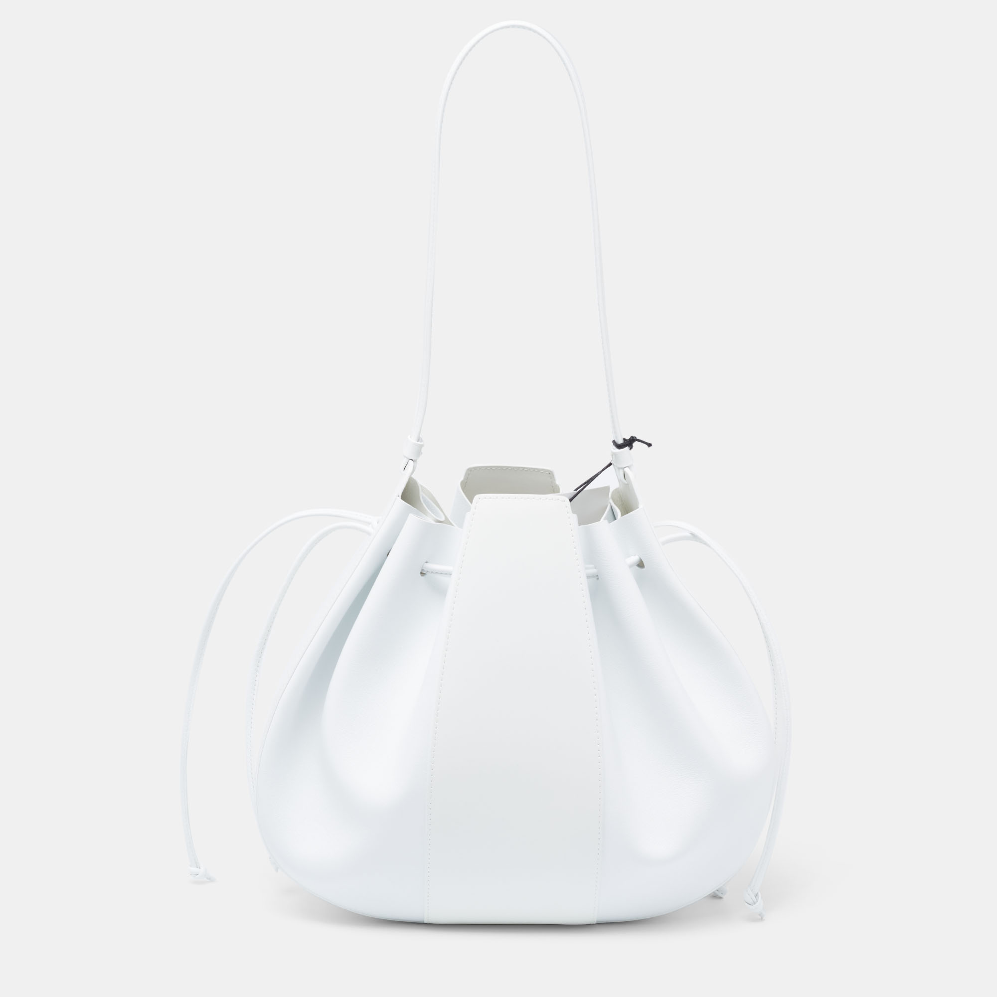 Pre Owned Mansur Gavriel White Leather Bucket Bag
