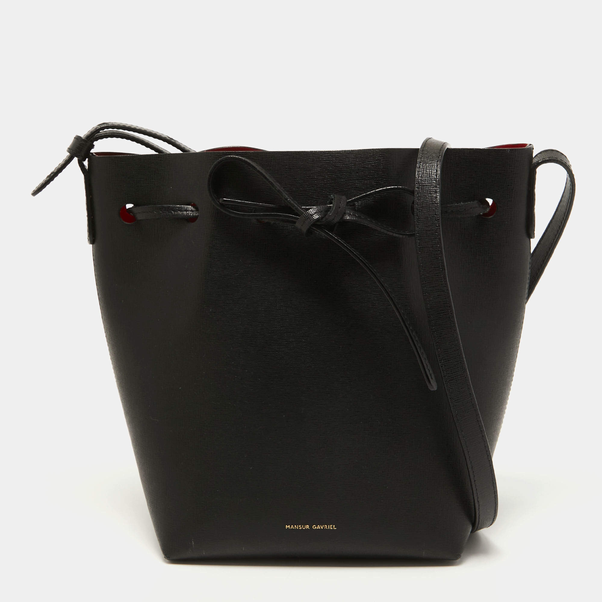 Mansur Gavriel Black leather Mini Bucket Bag Mansur Gavriel | The ...