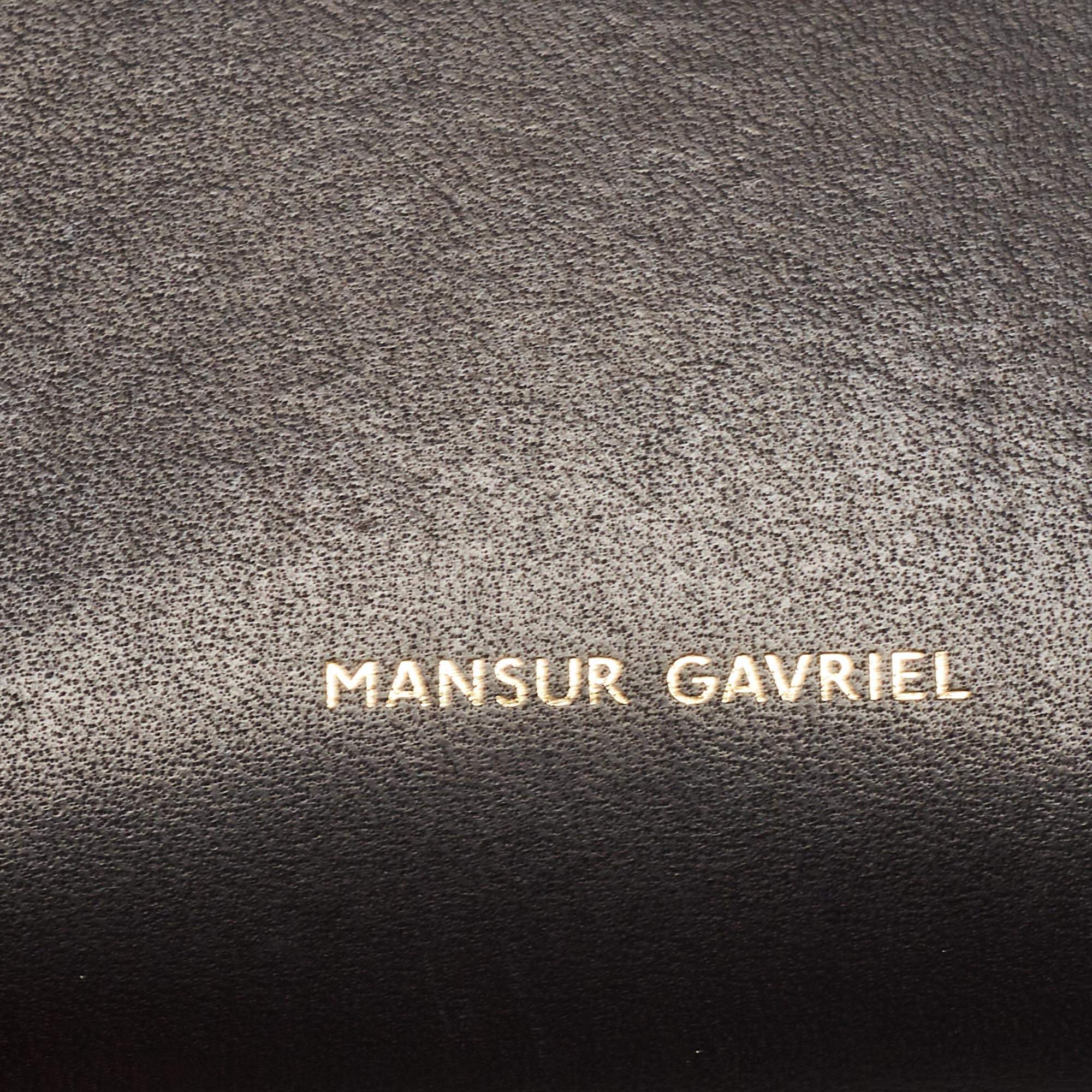 Pre Owned Mansur Gavriel Black Leather Bucket Drawstring Bag
