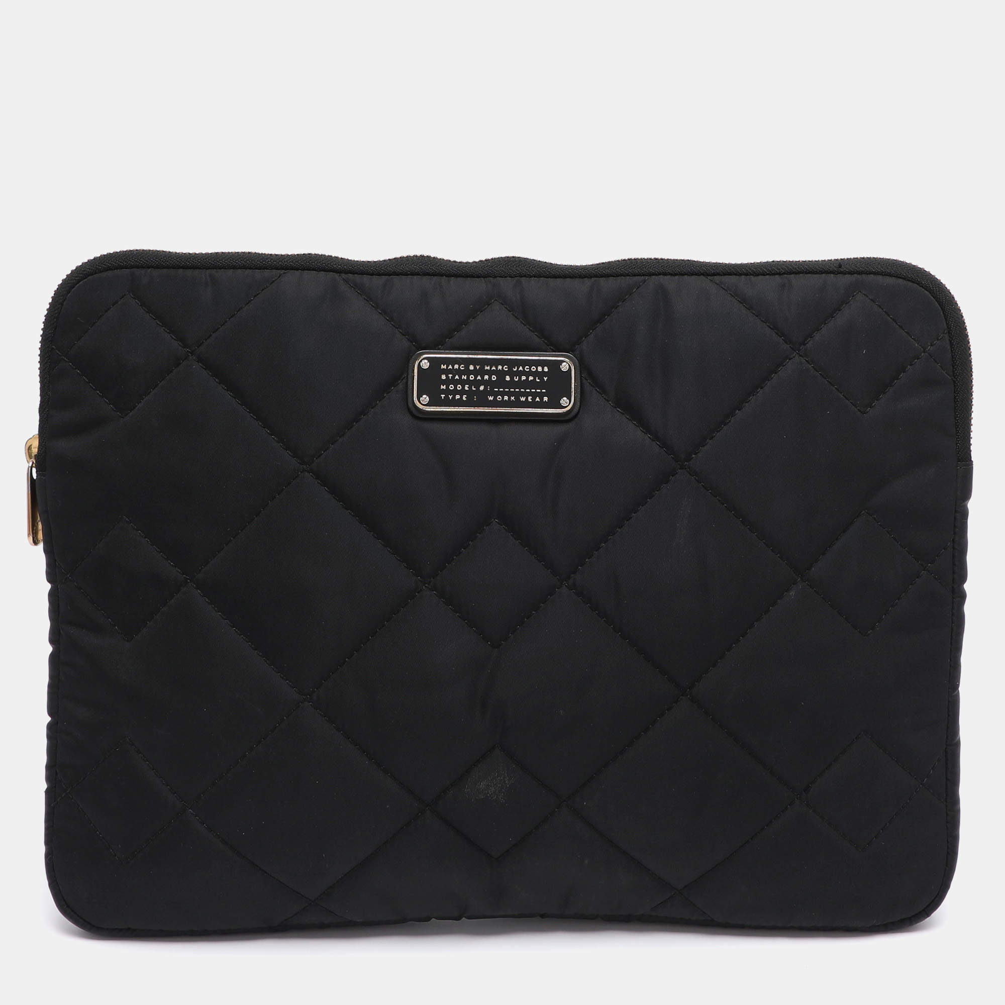 Pre Owned Marc by Marc Jacobs Black Quilted Nylon 13" Laptop Case