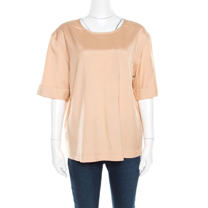Marc by Marc Jacobs Sandstone Beige Cotton Reverse Patch Pocket Detail Top M