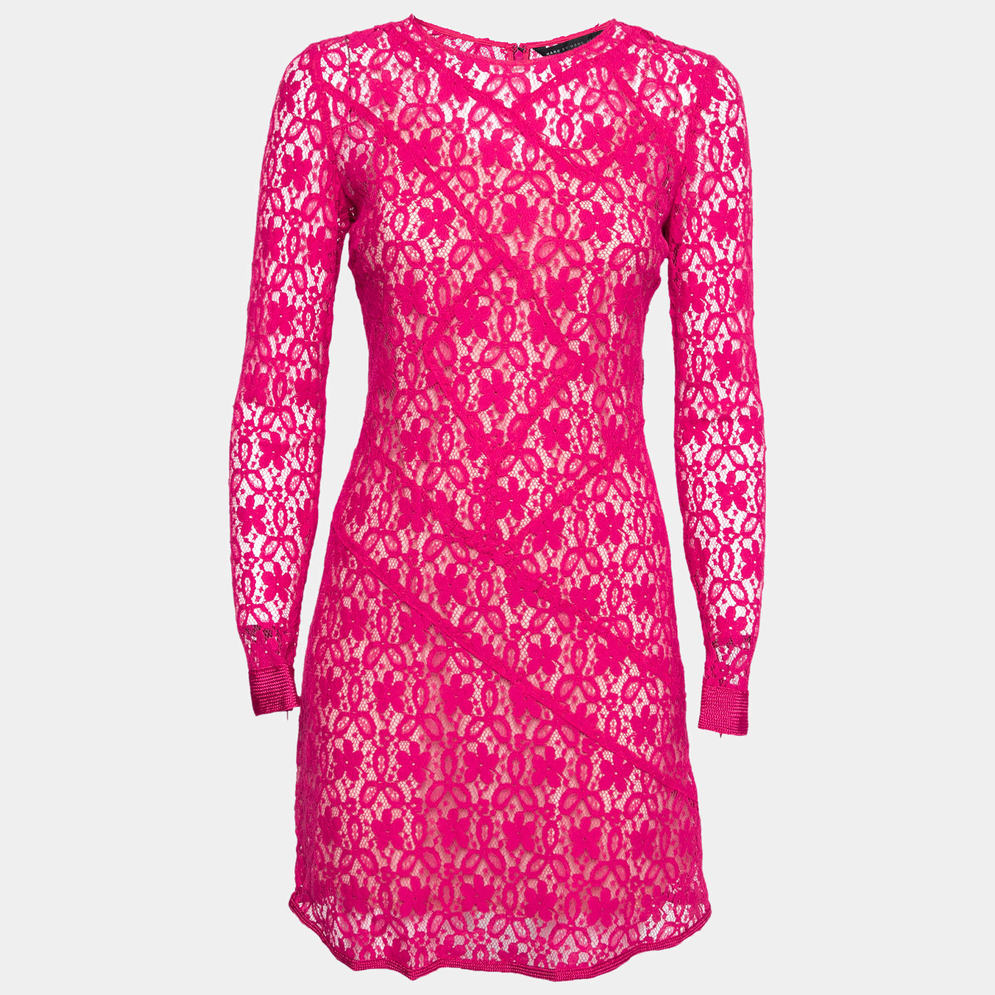 Marc by Marc Jacobs Strawberry Daiquiri Floral Lace Paneled Leila Dress S