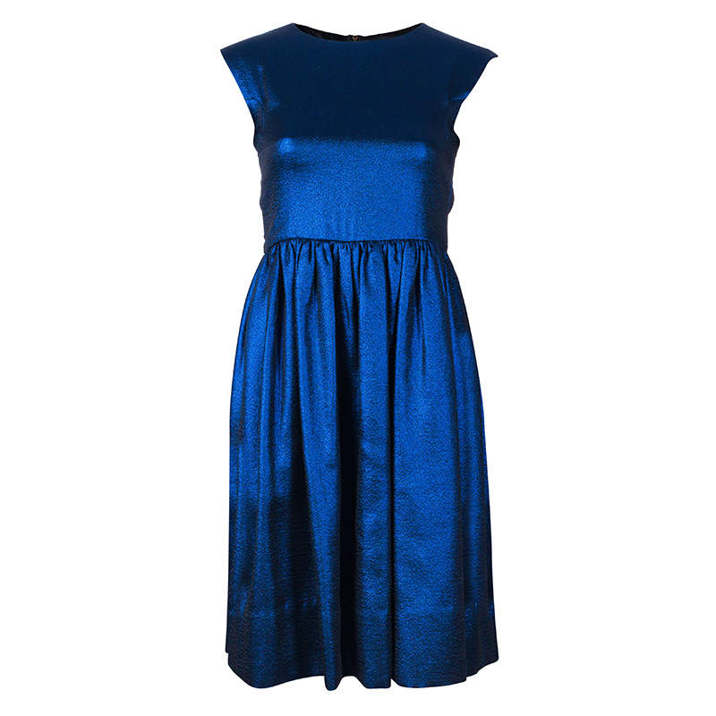 Pre Owned فستان مارك باي مارك جاكوبس ترو أزرق ميتاليك S