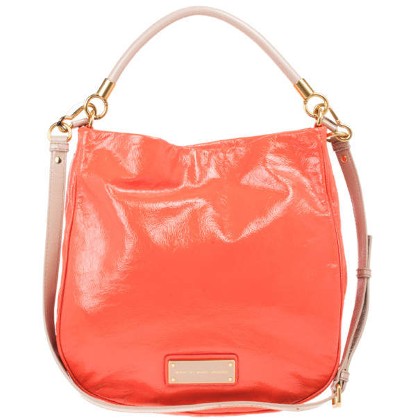 Pre Owned Marc by Marc Jacobs Orange Leather Too Hot To Handle Hobo