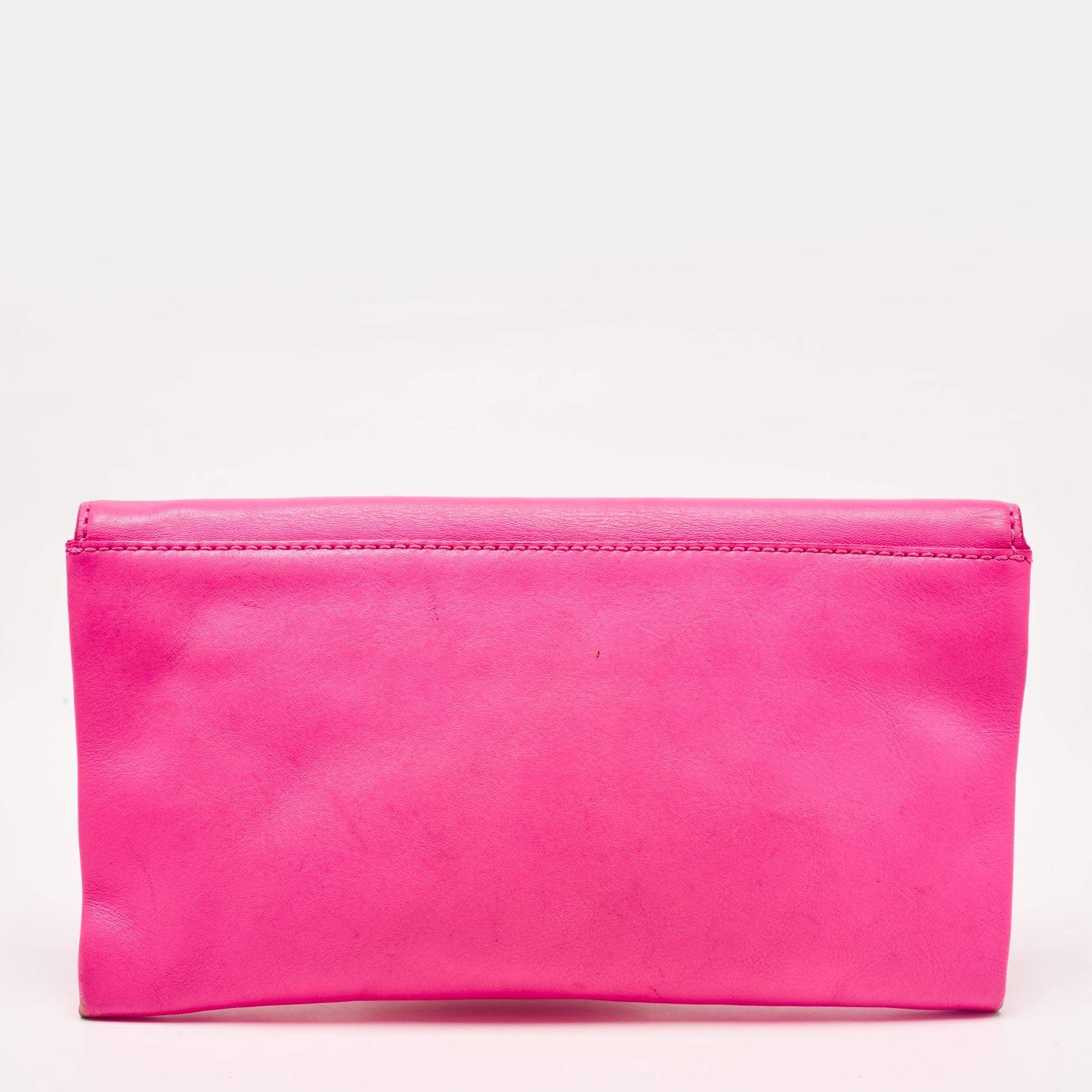Marc by Marc Jacobs Neon Pink Leather Katie Clutch Marc by Marc Jacobs TLC
