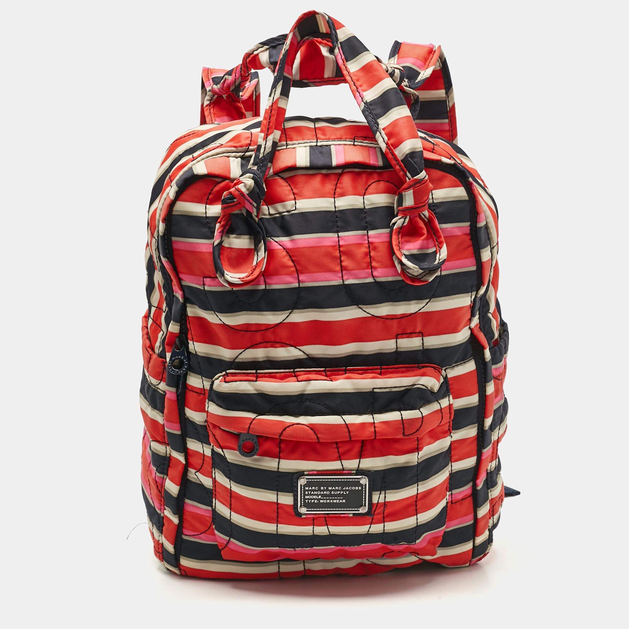 Marc by Marc Jacobs Multicolor Striped Nylon Backpack