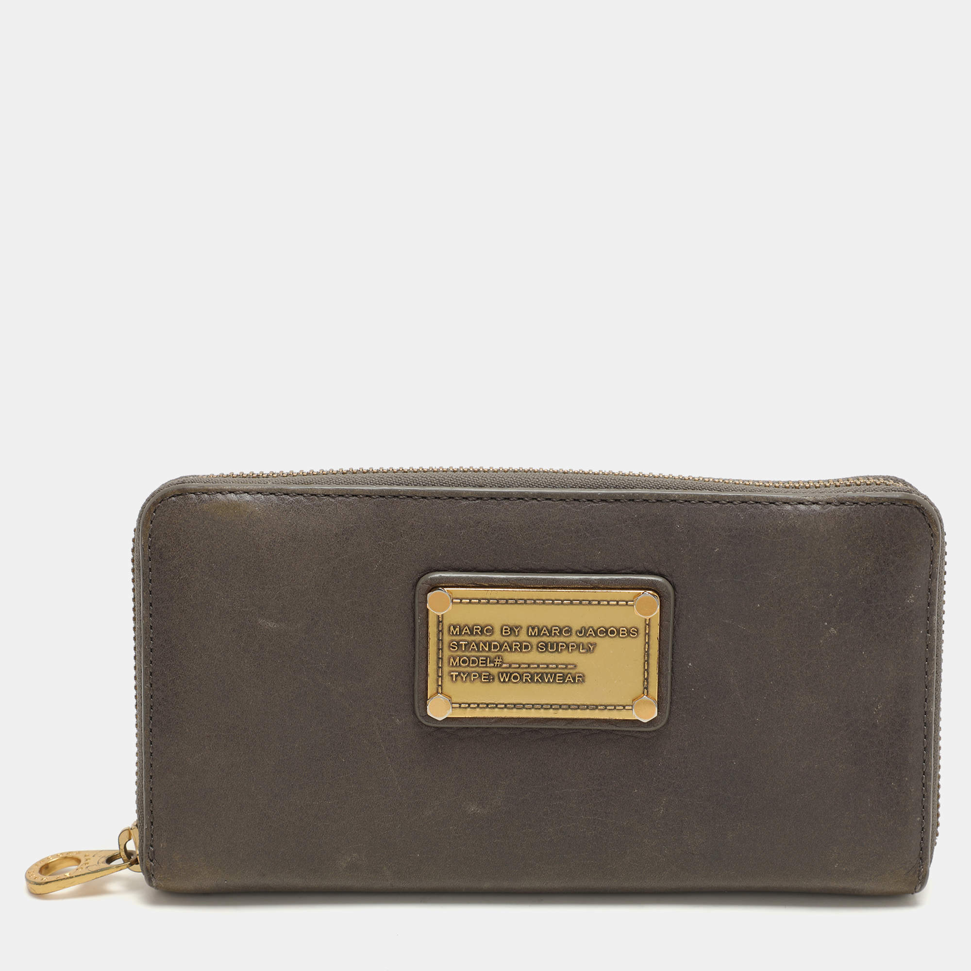 Marc by Marc Jacobs Grey Leather Zip Around Wallet