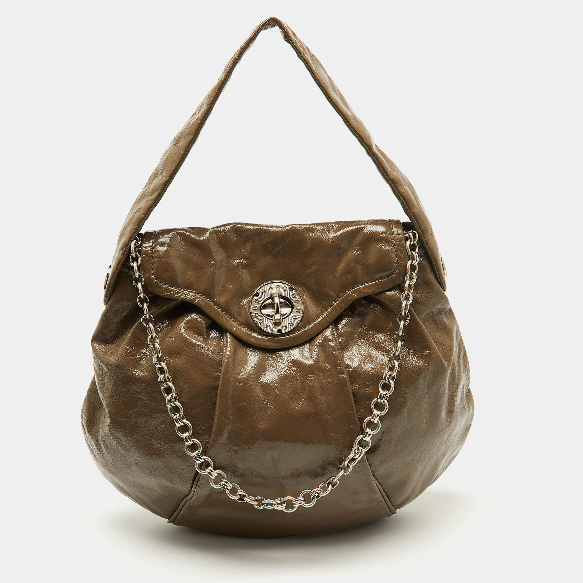 Marc by Marc Jacobs Brown Leather Turnlock Hobo