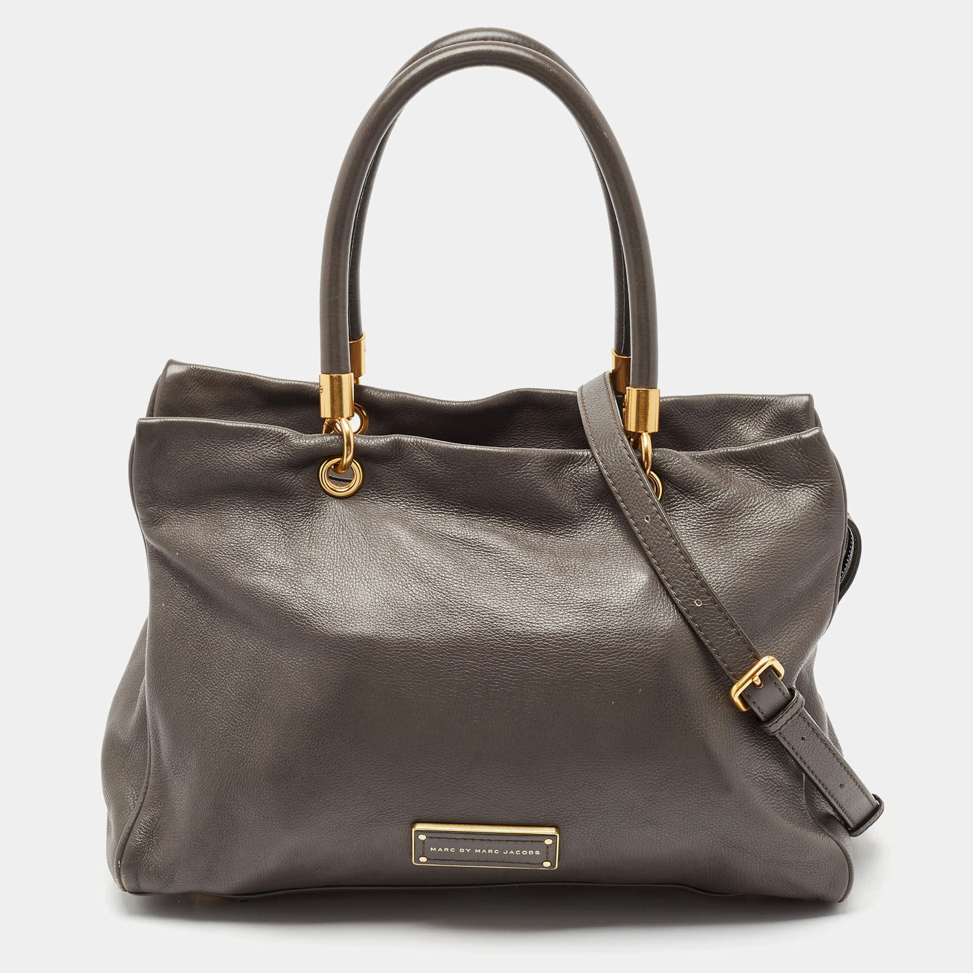 Marc by Marc Jacobs Dark Grey Leather Large Too Hot to Handle Tote