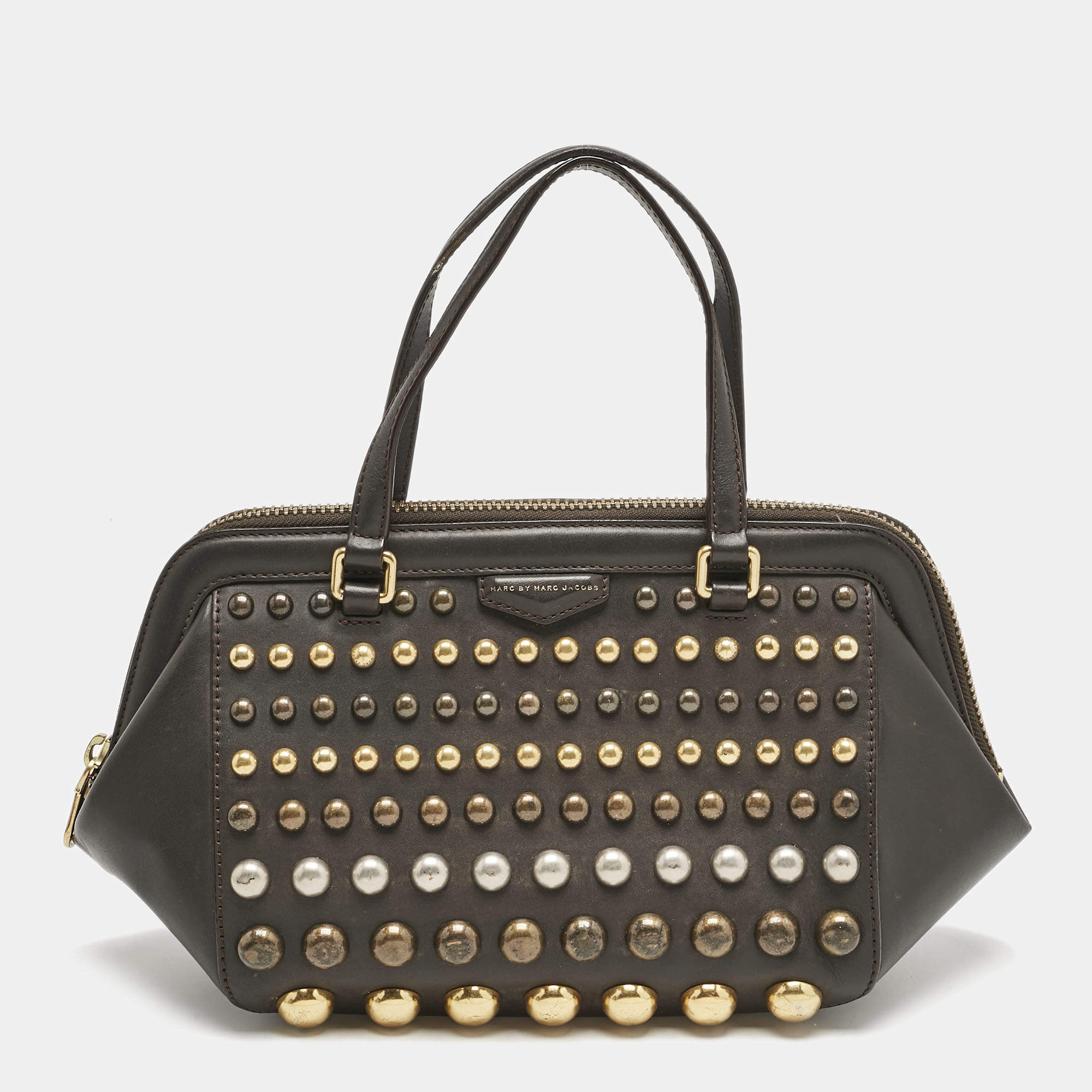 Marc by Marc Jacobs Dark Grey Leather Thunderdome Satchel