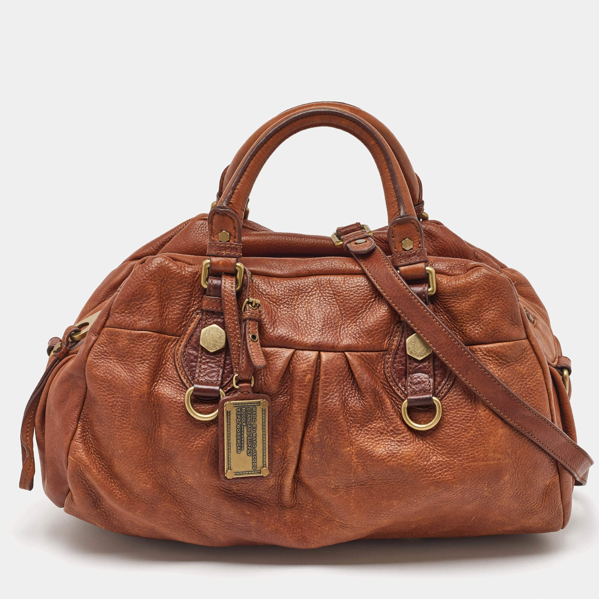 مملوكة مسبقًا حقيبة مارك باي مارك جاكوبس جلد بني كلاسيكي كيو بيبي جروفي