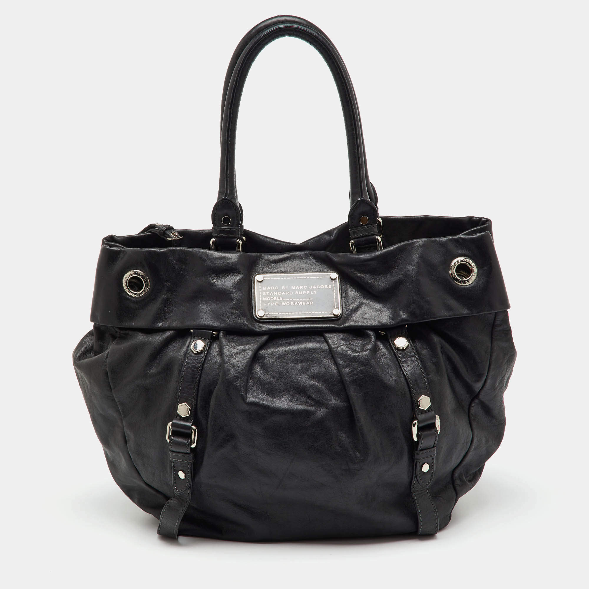 Pre Owned Marc by Marc Jacobs Black Leather Classic Shopper Tote