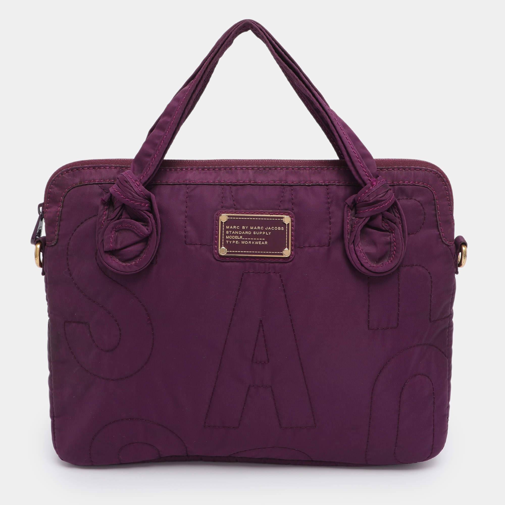 Pre Owned Marc By Marc Jacobs Purple Nylon Pretty 13 Laptop Bag