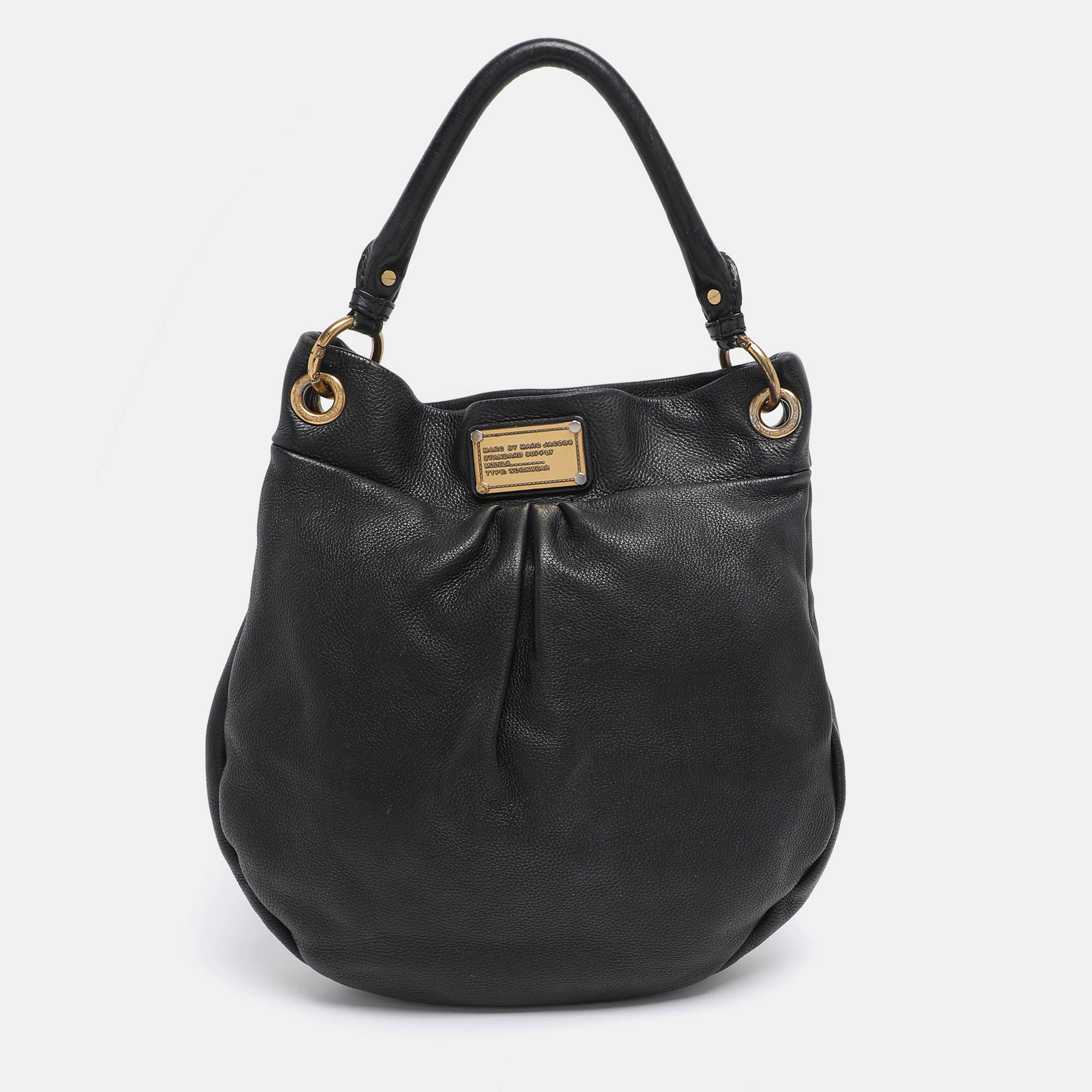 Pre Owned Marc by Marc Jacobs Black Leather Classic Q Hillier Hobo