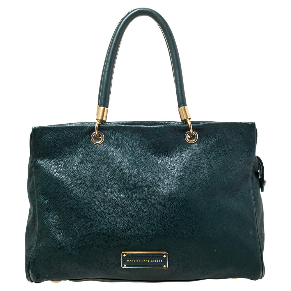 Pre Owned Marc by Marc Jacobs Green Leather Tote 