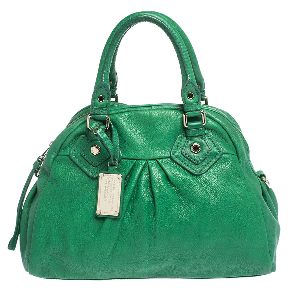 Pre Owned Marc by Marc Jacobs Green Leather Classic Q Baby Aidan Satchel