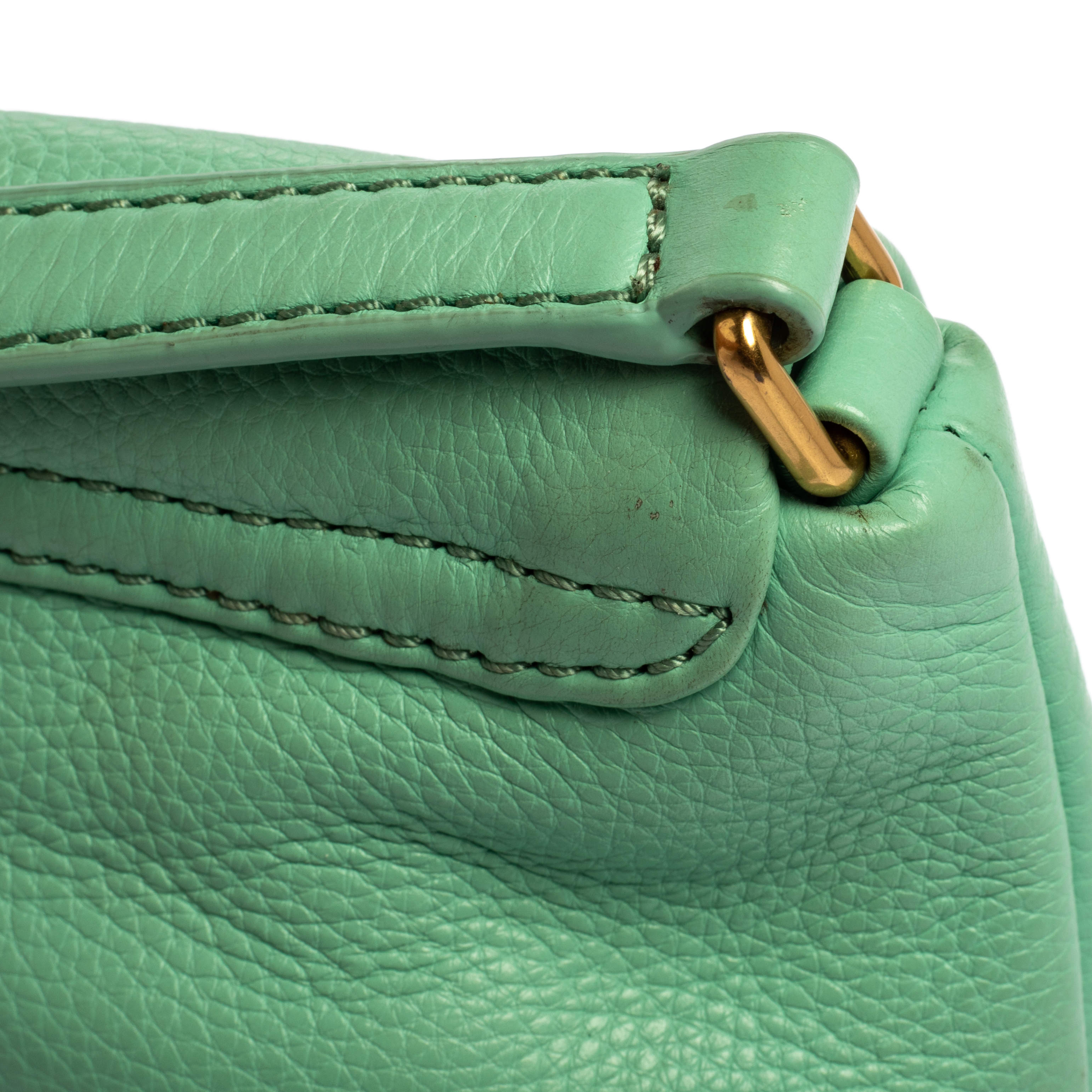 Marc Jacobs Women Dark Green Clutch Bag Leather Solid Lined Zipper