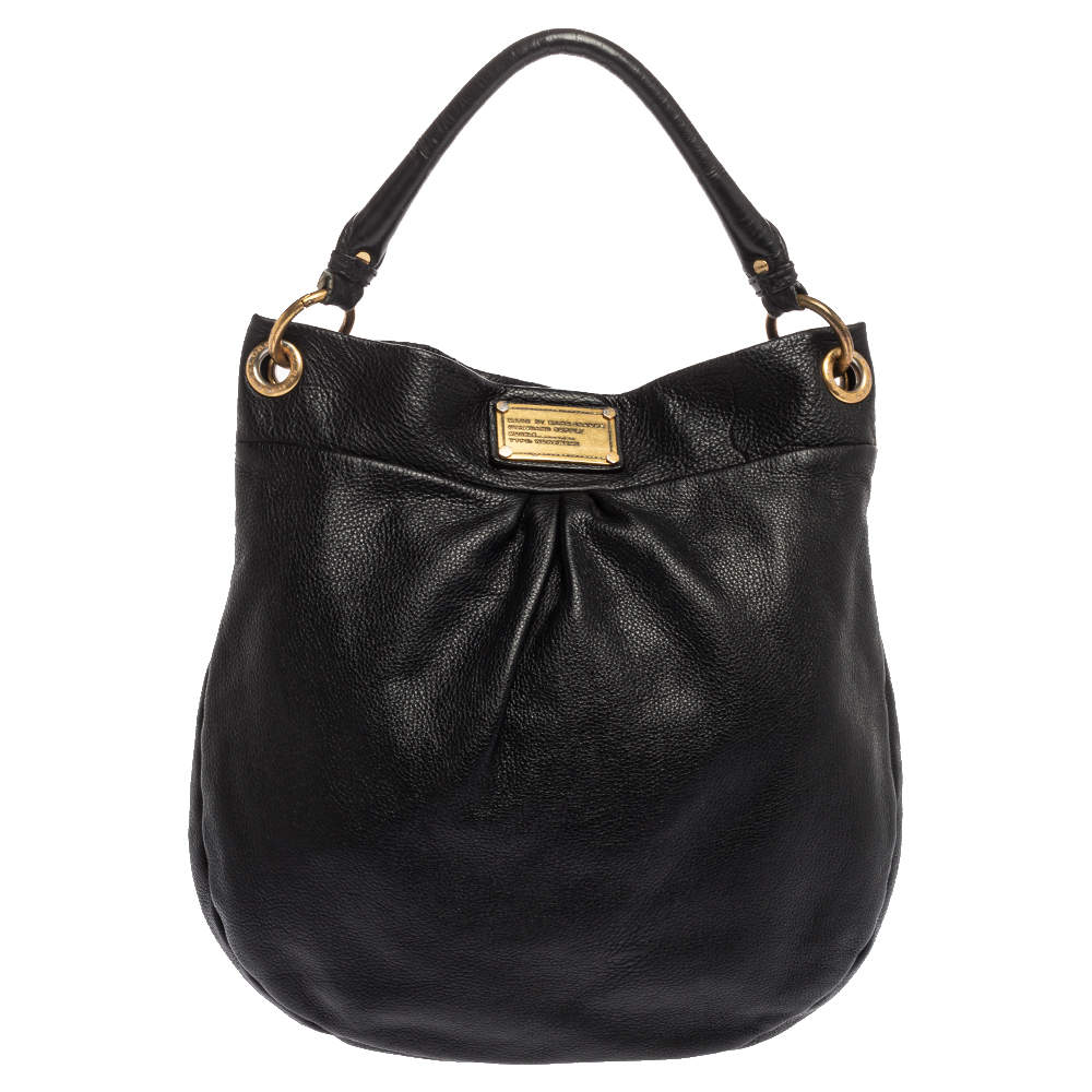Pre Owned Marc by Marc Jacobs Black Leather Classic Q Hillier Hobo