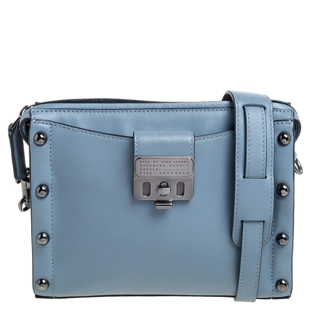 Pre Owned Marc by Marc Jacobs Blue Leather Espionage Shoulder Bag