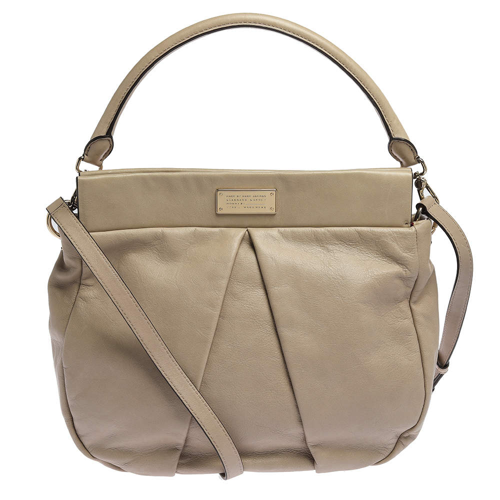 مملوكة مسبقًا حقيبة هوبو مارك باي مارك جاكوبس مارشيف هيلي جلد بيج