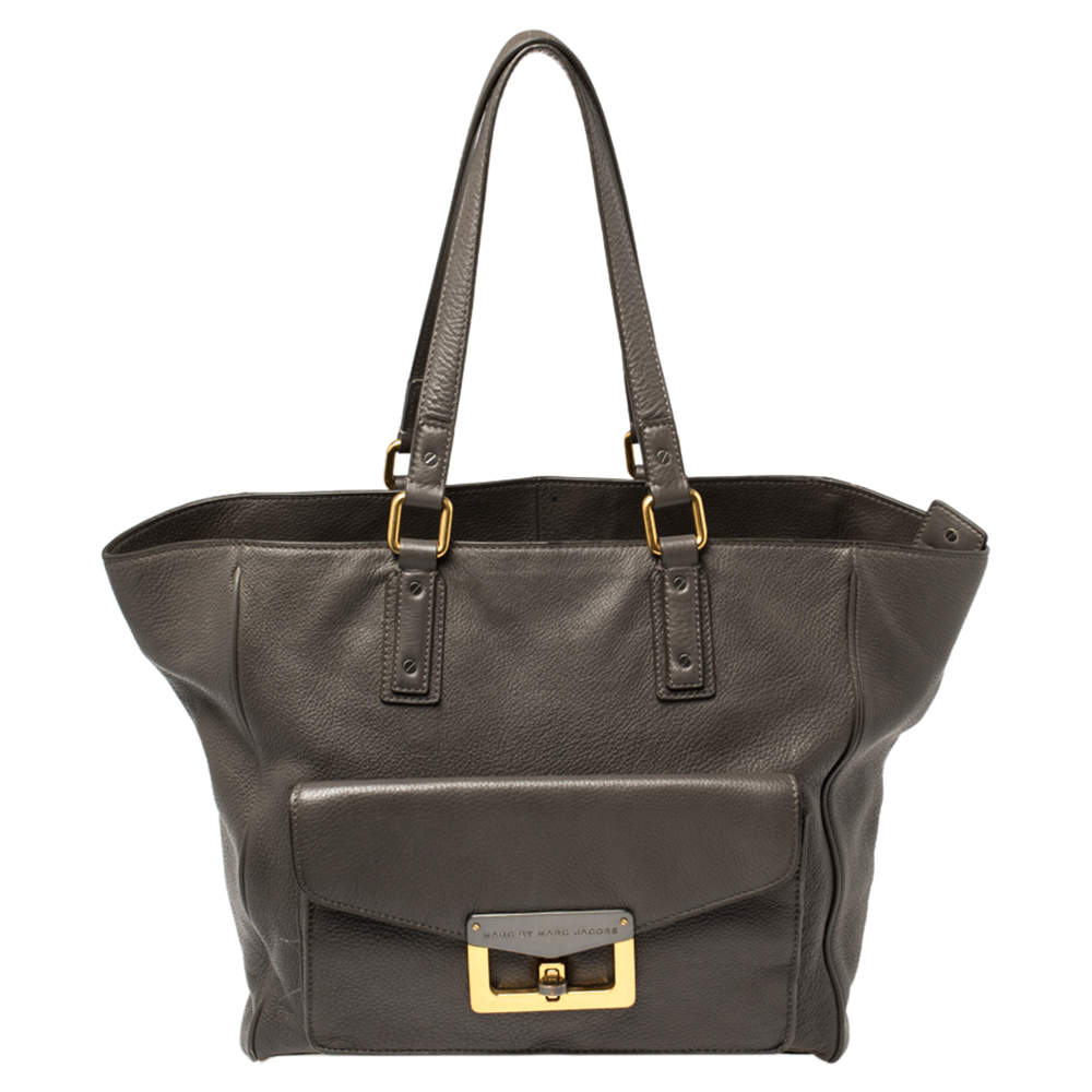 Pre Owned Marc by Marc Jacobs Grey Leather Bianca Hayley Tote