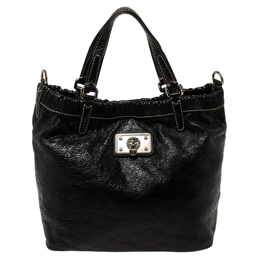 Pre Owned حقيبة يد مارك باي مارك جاكوبس جلد مجعد أسود