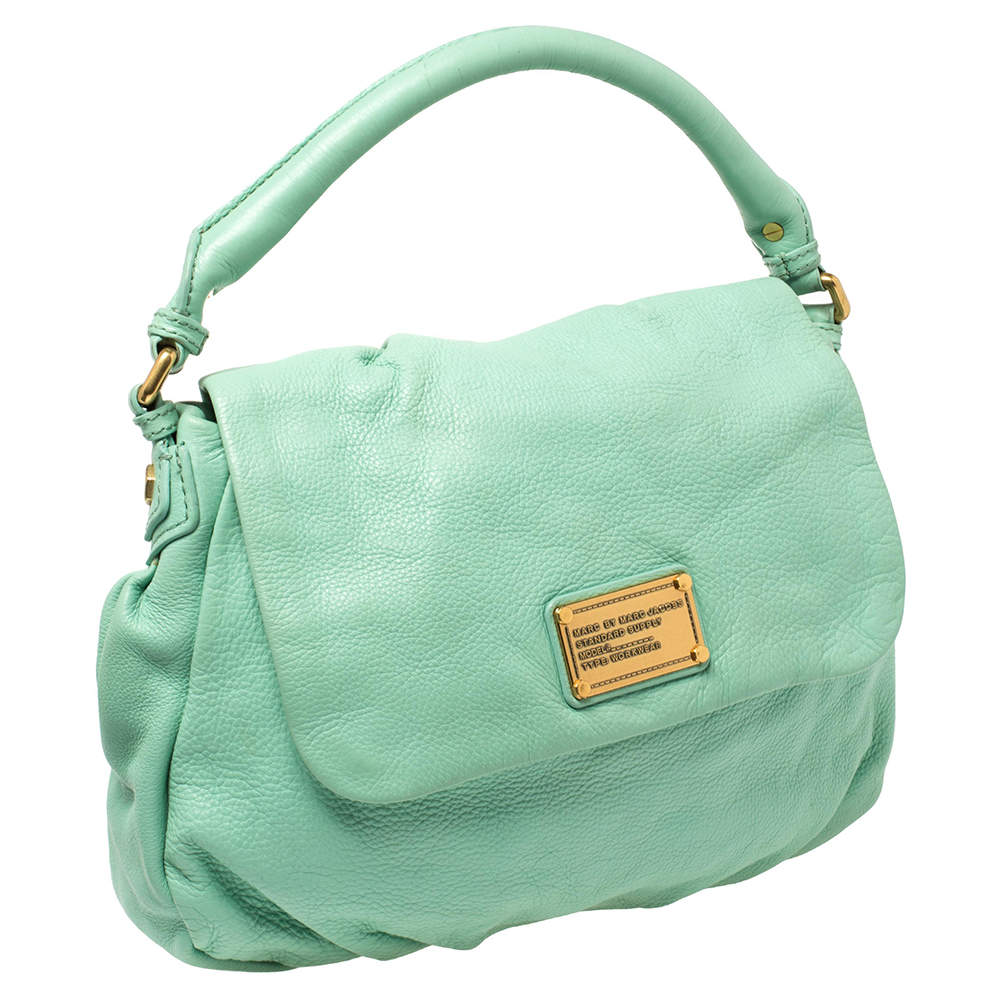 Pre Owned Marc by Marc Jacobs Green Leather Classic Q Lil Ukita Top Handle Bag