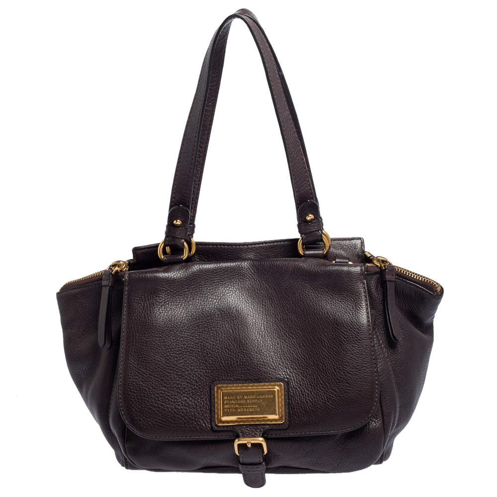 Pre Owned حقيبة مارك باي مارك جاكوبس جيب أمامي جلد أرجواني داكن