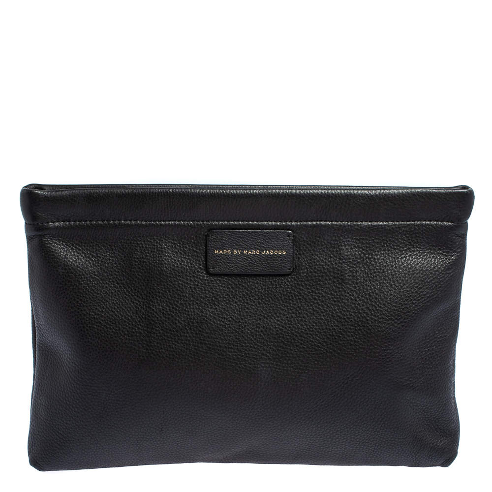 Pre Owned Marc by Marc Jacobs Black Leather Can't Clutch