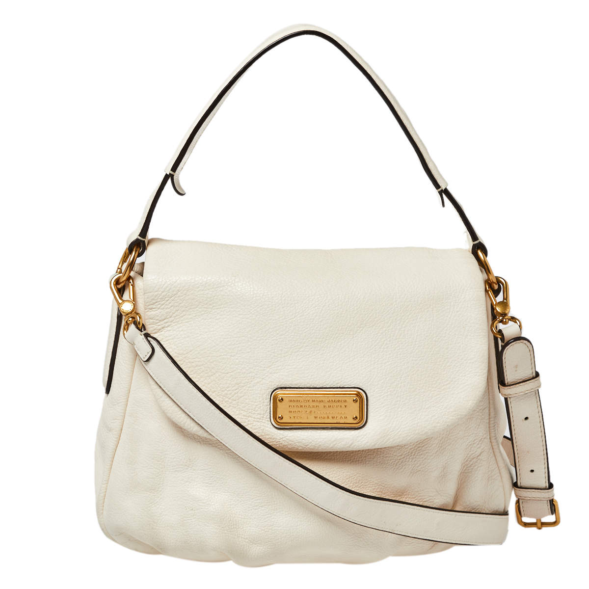 Pre Owned Marc by Marc Jacobs Ivory Leather Classic Q Lil Ukita Top Handle Bag