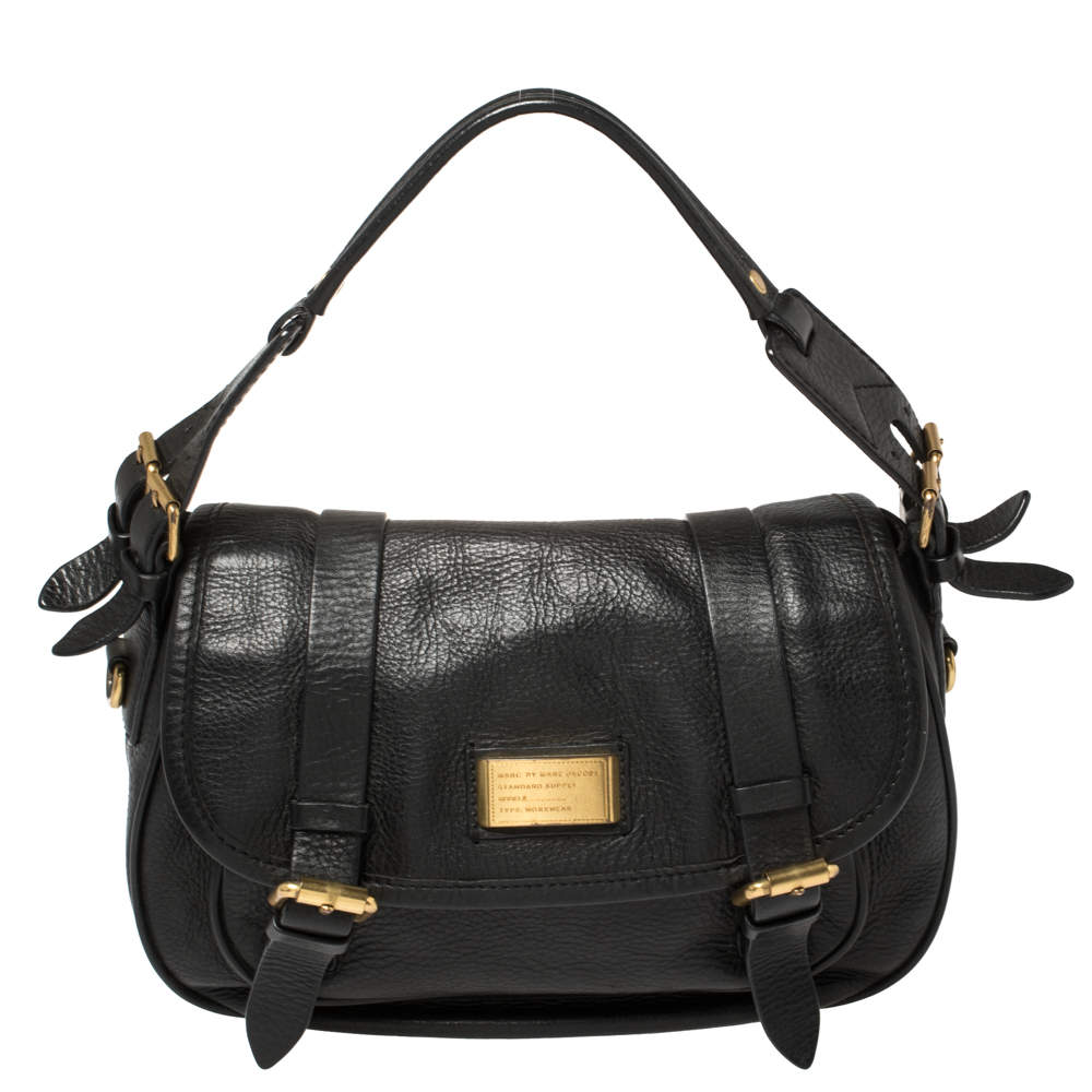 مملوكة مسبقًا Marc by Marc Jacobs Black Leather Saddlery Sophie Convertible Satchel