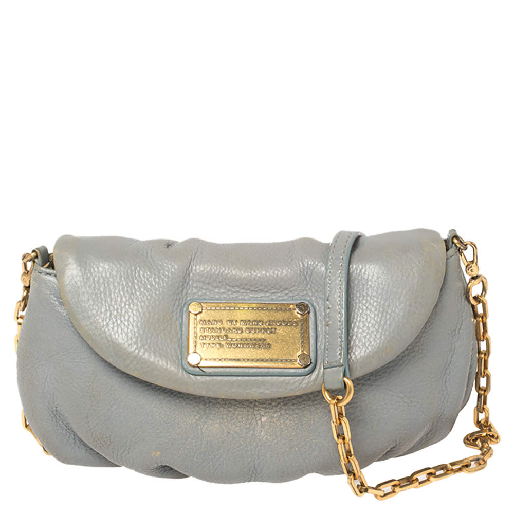 Marc By Marc Jacobs Grey Leather Classic Q Karlie Crossbody Bag