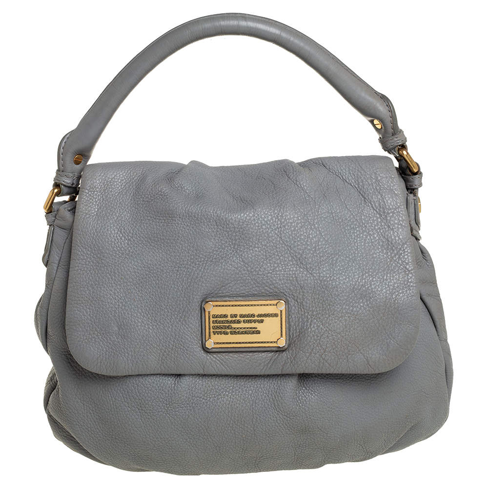 Marc by Marc Jacobs Grey Soft Leather Classic Q Lil Ukita Top Handle Bag
