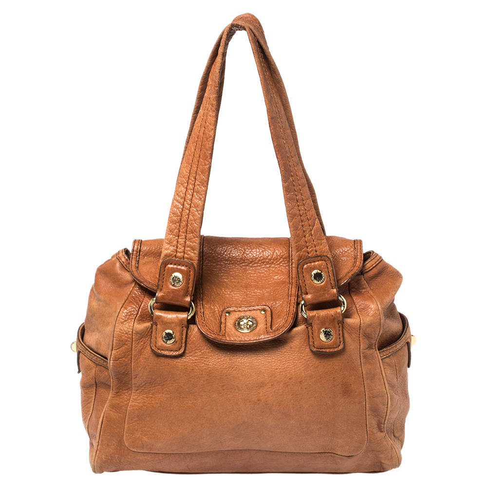 مملوكة مسبقًا Marc by Marc Jacobs Brown Leather Totally Turnlock Satchel