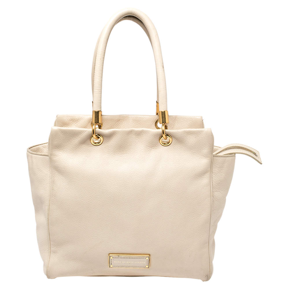 Marc By Marc Jacobs Cream Leather Too Hot To Handle Tote 