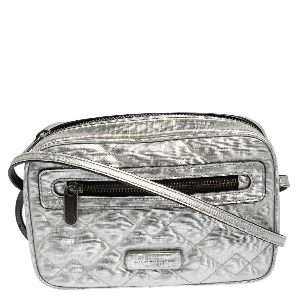 Pre Owned حقيبة كروس مارك باي مارك جاكوبس سالي جلد فضي