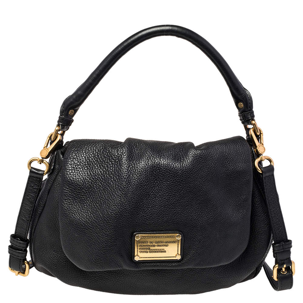 Pre Owned Marc by Marc Jacobs Black Soft Leather Classic Q Lil Ukita Top Handle Bag