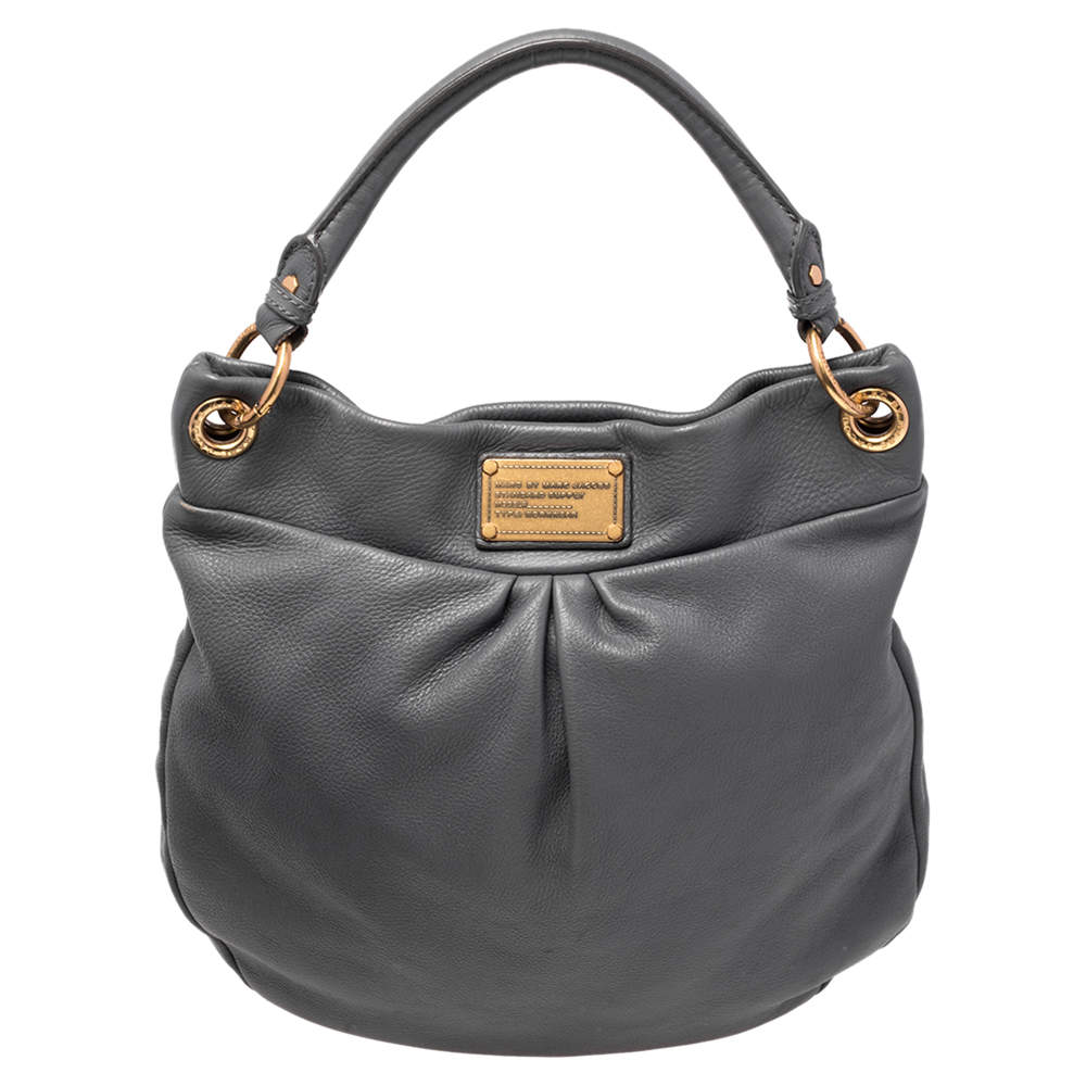 Pre Owned حقيبة هوبو مارك باي مارك جاكوبس كلاسيك كيو هيلير جلد رصاصي