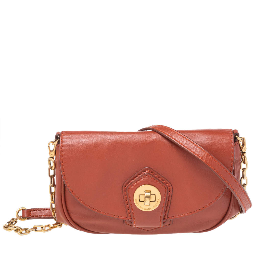 Marc by Marc Jacobs Brown Leather Flap Crossbody Bag