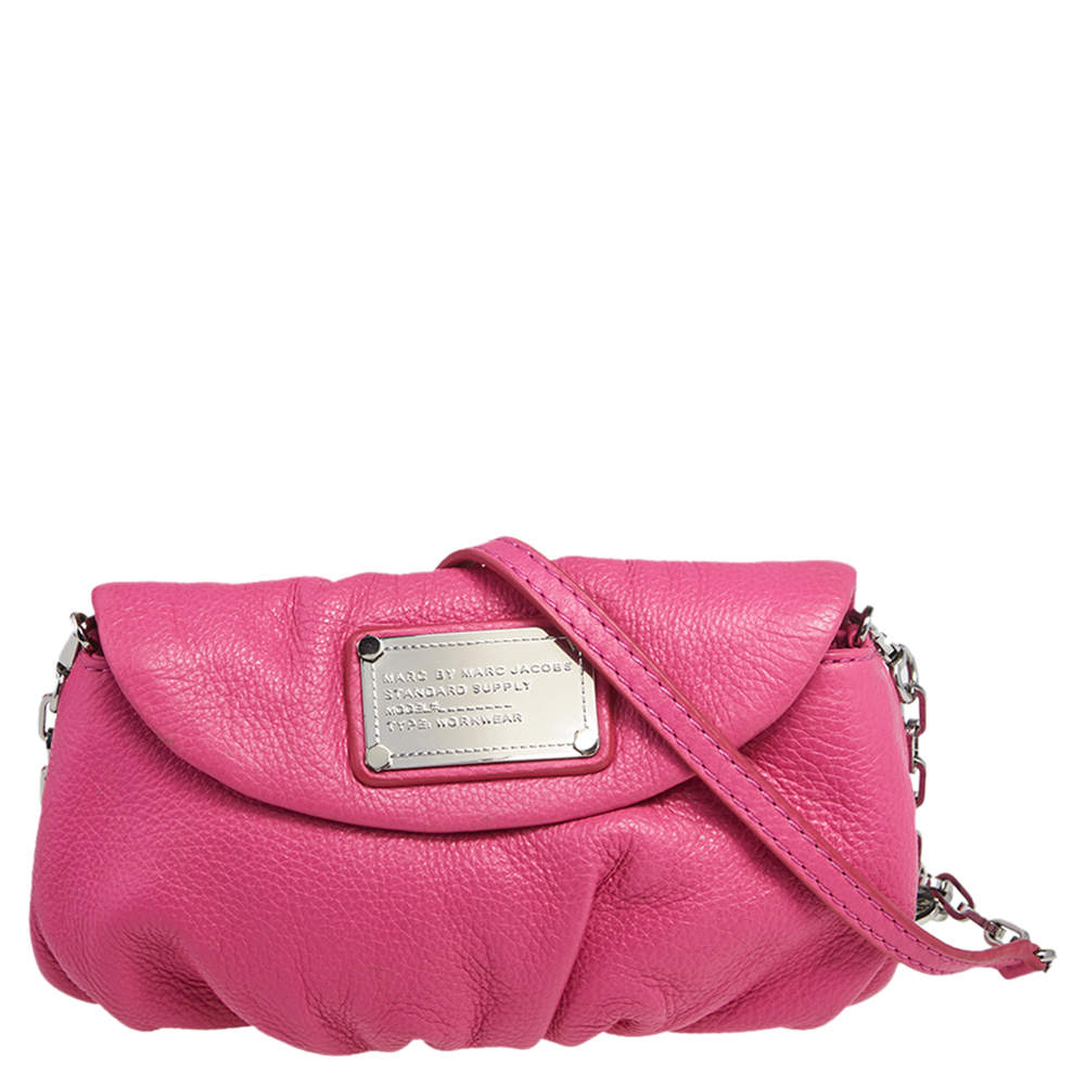 Pre Owned Marc by Marc Jacobs Pink Leather Classic Q Natasha Crossbody Bag