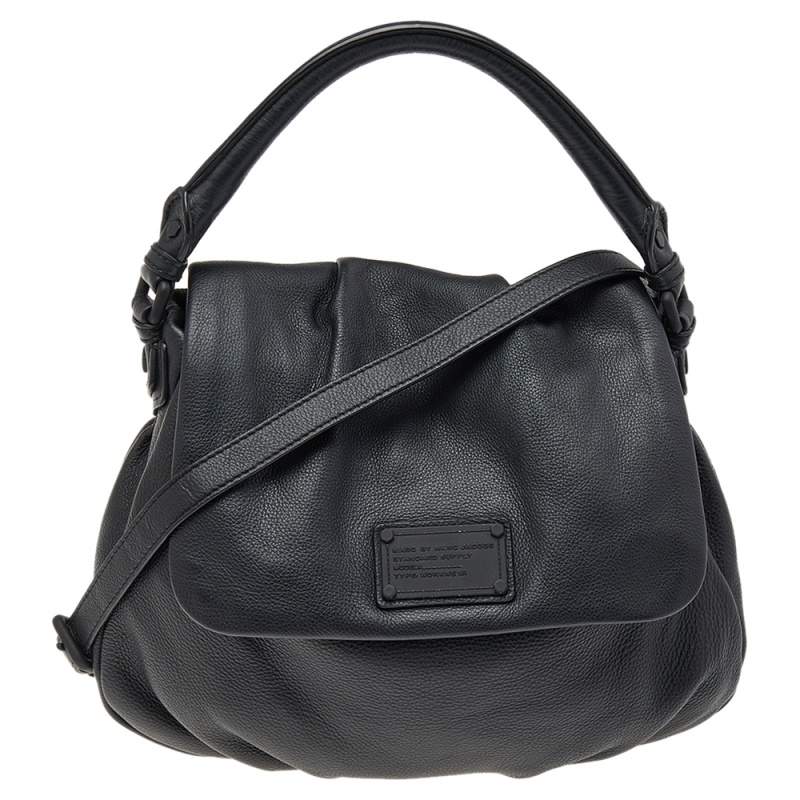 Pre Owned Marc by Marc Jacobs Black Leather Flap Top Handle Bag