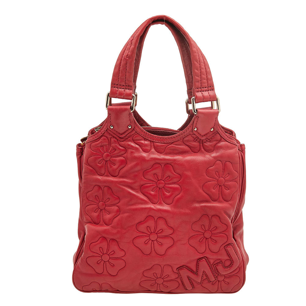 Pre Owned Marc by Marc Jacobs Red Quilted Leather Tote