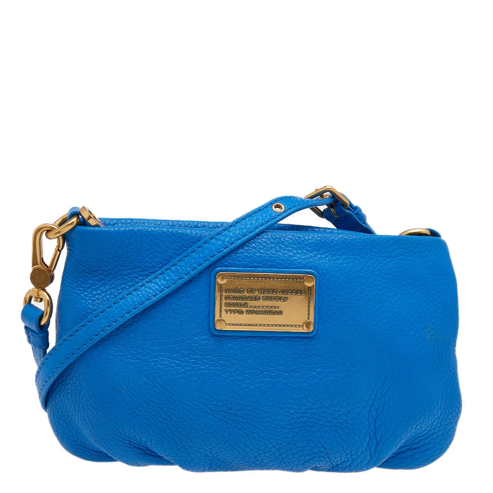 Pre Owned حقيبة كروس مارك باي مارك جاكوبس جلد أزرق