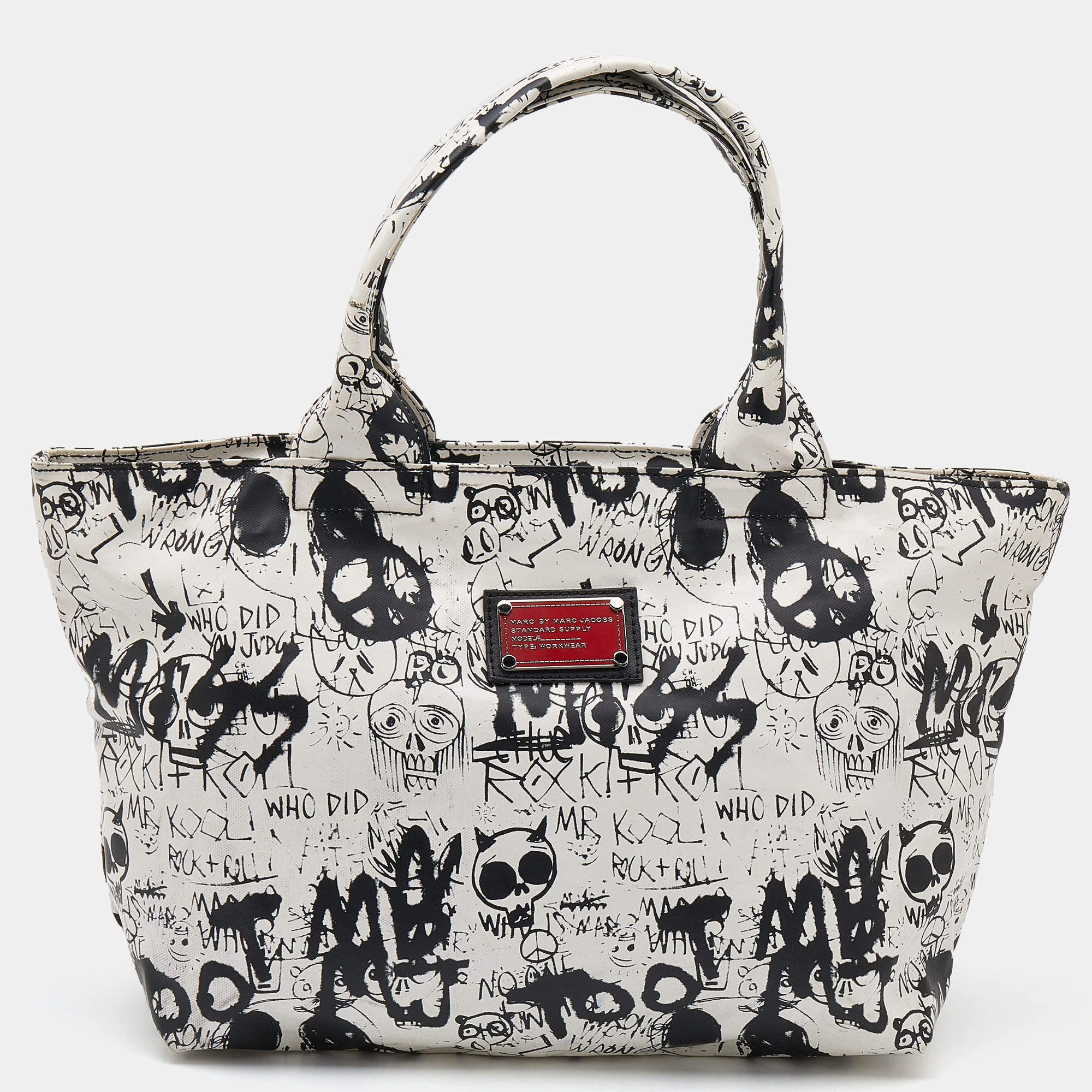 Marc Jacobs Crossbody Bag Graffiti Collage White Multicolor Cowhide Leather  889732485619