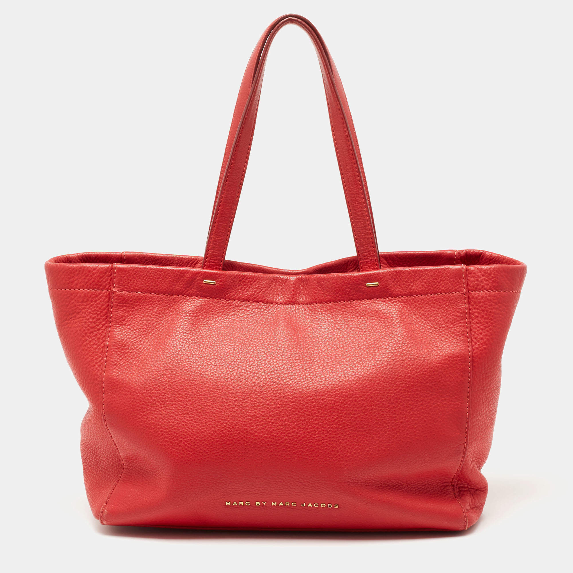 Pre Owned Marc by Marc Jacobs Red Leather What's The T Woodland Tote 